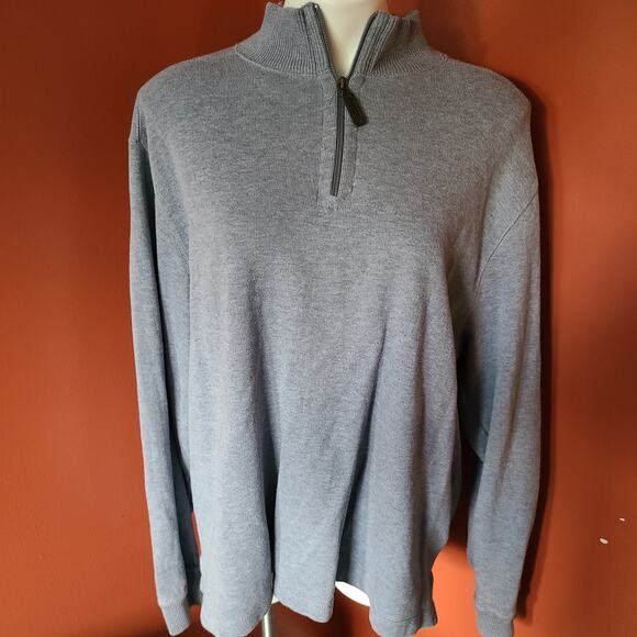 Jos A Banks Quarter Zip Gray Sweater Size XL - Picture 1 of 5